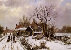 Winter in Dutch village